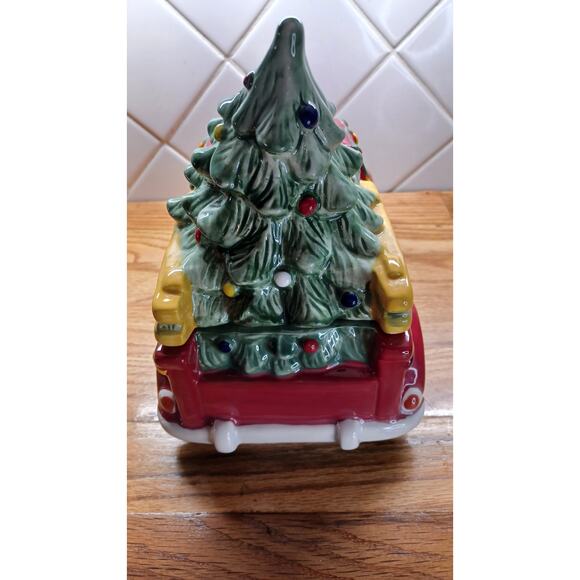 Blue Sky‎ Clayworks Ceramic Red Christmas Truck Candy Dish Cookie Jar - Picture 5 of 9